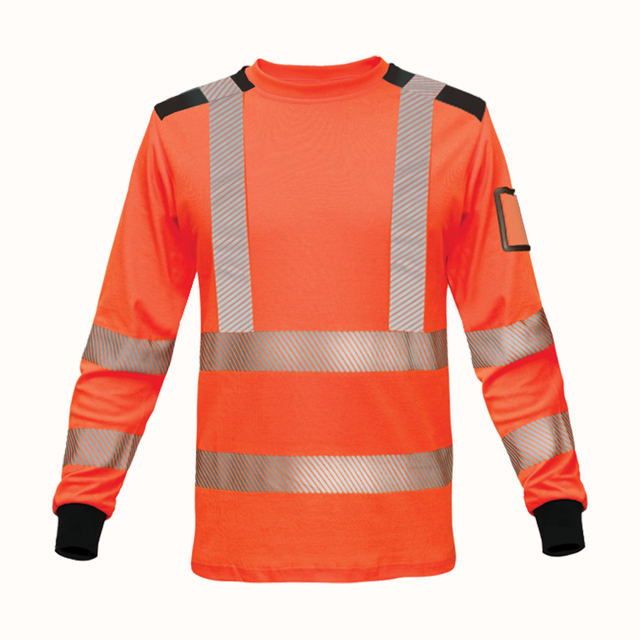 BoSafety pitkähihainen T-paita Hi-vis oranssi