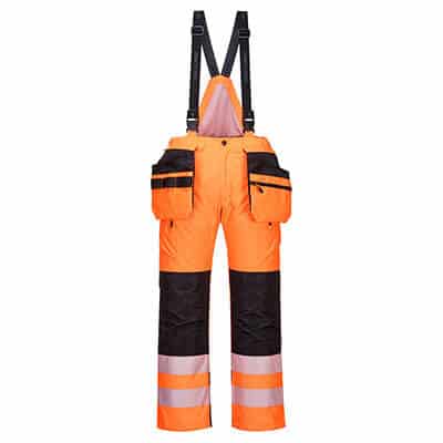 Portwest PW351 HiVis talvityöhousut riipputaskuilla